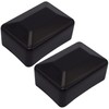 SKIR'CO Pack of 2 Fence Post Caps, Rectangular Black Plastic