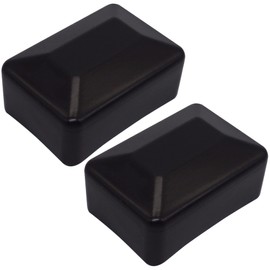 SKIR'CO Pack of 2 Fence Post Caps, Rectangular Black Plastic Caps 60 x 80 mm, Fence Post Cover Jet Black RAL 9005 Colour
