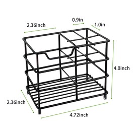 YOLCAR Toothbrush Holder for Bathrooms, 4 Slots Black Stainless Steel Modern Bathroom Organizer with Toothpaste Groove for Modern Home Sanitation Storage and Organizer