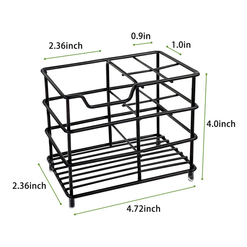 YOLCAR Toothbrush Holder for Bathrooms, 4 Slots Black Stainless Steel