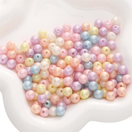 200 Pieces Acrylic Beads for Jewlery Making 8MM Iridescent Colorful Beads for DIY Beading Craft