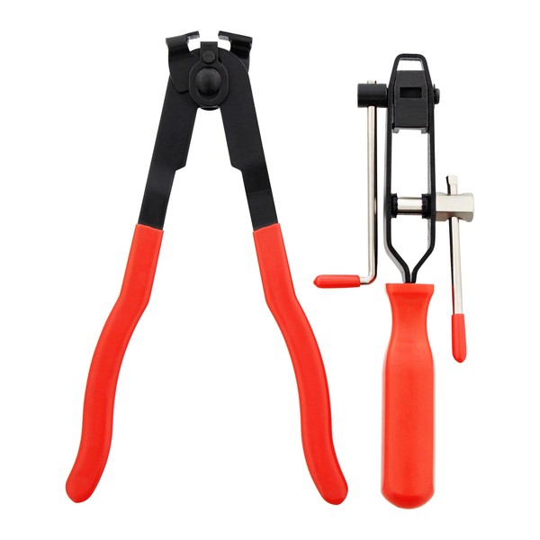 ABN CV Joint Ear Clamp Banding Tool & Boot Crimp Pliers 2-Piece Kit 10mm Fuel, Cooling System, Vacuum Hose Clamping Set
