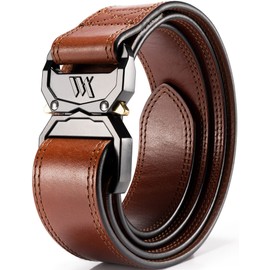 WOLFANT Leather Tactical Belt,100% Italian Solid Full Grain Leather Military Hiking Work Gun Belt with Quick Release Buckle…