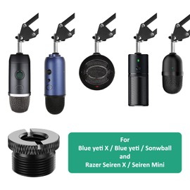 Rigych 3/8 Female to 5/8 Male Thread Adapter, Microphone Screw Adapter, for Microphone Stand Screws Adapter Blue Yeti X/Blue Yeti/Snowball/Mic Boom Arm Stand, Pack of 2