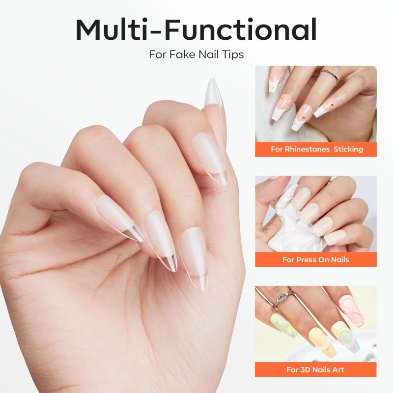 modelones Solid Nail Glue Gel for Acrylic Nails Tips, 30g