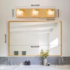 WILON 3-Light LED Vanity Wall Sconce, Gold Bathroom Lighting Fixture