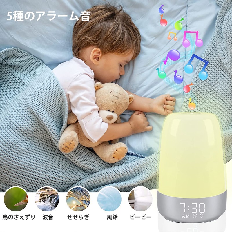 Alarm Clock Light Torchiere Lighting Wake Up Light Dimmable Toned