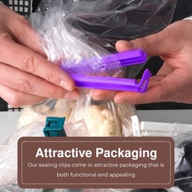 20 Pack Bag Clips for Food Storage, Food Bag Sealing Clips, Freezer Sandwich Bag Clips Multicoloured Reusable Plastic Bag Clips to Keep Food Fresh