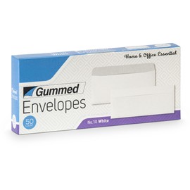 SteadMax 50 Pack #10 White Envelope Gummed Seal, No Window Mailing Envelopes 4-1/8 x 9-1/2, for Businesses Checks And Invoices (50 Pack)