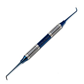 Dental Curette Hollow Handle, Blue Titanium Coated Professional Teeth Cleaning Calculus Remover Periodontal Scalers - Stainless Steel Oral Care Double Ended Tips (Morse Scaler)