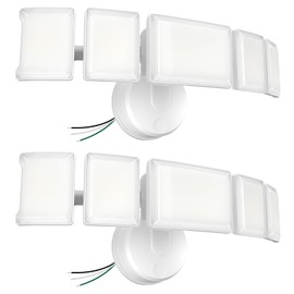 Olafus 100W Flood Light Outdoor 2 Pack, Switch Controlled 10000LM, 6500K LED Security Floodlight with 5 Adjustable Head, IP65 Waterproof Wired for House Yard White