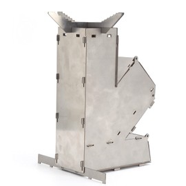 RiToEasysports Portable Stainless Steel Rocket Stove - Camping Stove - Wood Fuel - Unlimited Fuel Sources - Easy To Clean - Suitable for Various Pots And Utensils