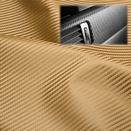 EZAUTO WRAP 54"x72" (4.5FTx6FT) Gold Fabric Carbon Fiber 54" Wide Cloth Marine Vinyl Plain Weave Upholstery Automotive Seat Cover