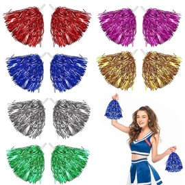 ZcrPrn Pom Poms Cheerleading, Pom Poms, 12 Pcs Cheer Pom Poms for Children Adults, Cheerleader Costume Accessory for Sports Meeting, Sports Competition, Party and Holiday Celebration