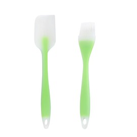 Mombake Silicone Spatula/Pastry Brush, Food Grade Rubber Kitchen Utensils for Baking, Cooking, Mixing and Scraping(Green)