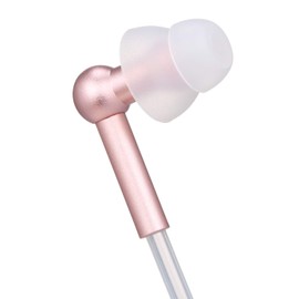 Docooler Air Tube Earbud Headphone Anti-Radiation in-Ear Headset EMF-Free Wired Stereo Earphone with Microphone & Volume Control - Compatible with Smart Devices - Rose Gold