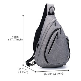 TurnWay Water-Proof Sling Backpack/Crossbody Bag/Shoulder Bag for Travel, Hiking, Cycling, Camping for Women & Men (grey)