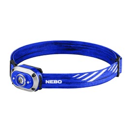 NEBO MYCRO 450 Rechargeable Headlamp | 450 Lumens, 6 Light Modes, Water Resistant, Detachable Hat Clip, Super Bright Head Lamp for Camping & Hiking, Includes USB Charging Cable — Blue