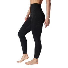 Bootyful Womens Zensculpt High Elastic Free Waist Squat Proof Contour Ankle Leggings - Black - XL