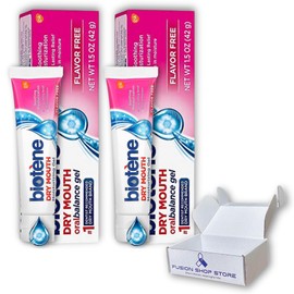 Biotene Oral Balance Gel- Flavor Free, Alcohol Free for Dry Mouth 1.5 oz Moisturizing (Pack of 2), Boxed by Fusion Shop Store