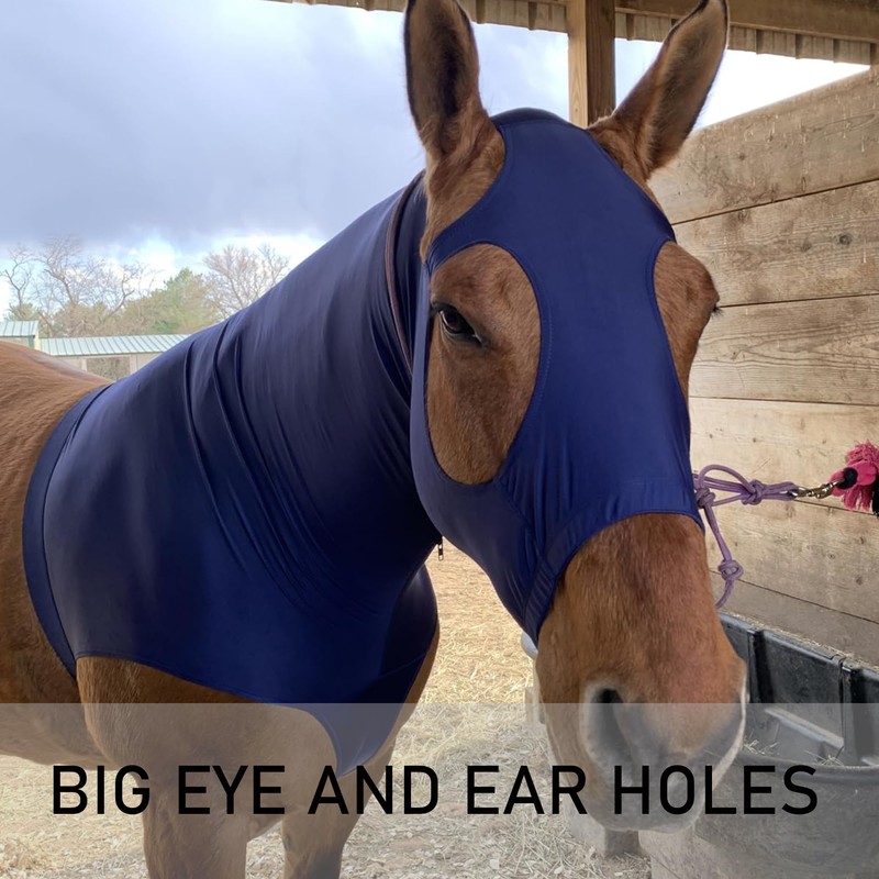 Leberna Lycra Stretch Horse Hood with Zip - Full Face