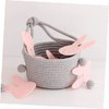 KOMBIUDA 2pcs Woven Hanging Basket Grey Cotton Rope Storage Organiser