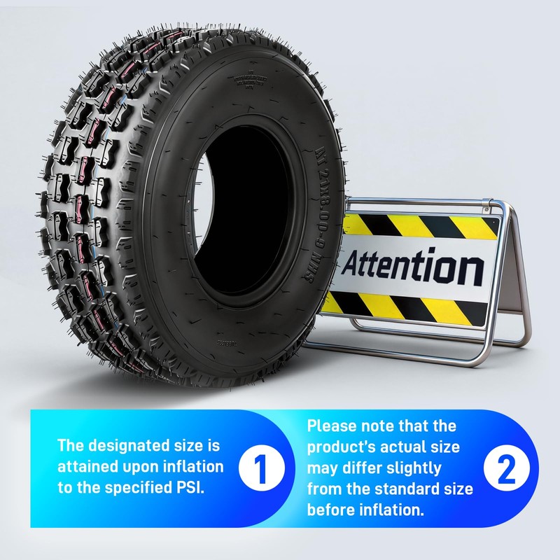 TRIBLE SIX 21x8-9 ATV/UTV Tires Set of 2, 21x8x9 All-Terrain