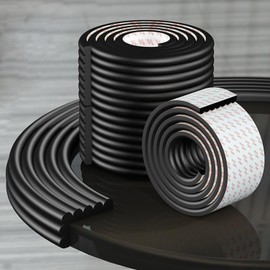 Soft Extra-Wide Edge Protector for Baby, 6.5ft Baby Proofing Edge Guards Padding Self-Adhesive Double Sided Tape, Safety Guards Proof Foam Padding for Sharp Edges, Table, Desk, Furniture Black