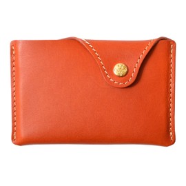 HUKURO Business Card Holder, 25 Pieces, H25 Card Case, Slim Leather, Men's, Women's, Made in Japan, orange