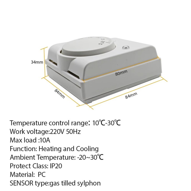 DollaTek Thermostat Underfloor Heating Mechanical Room Temperature Controller Thermostat with