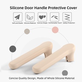 Pidynx 4 Pcs Silicone Door Handle Covers – Door Knob Cover Soft Anti-Collision Protectors for Child Safety, Home Protection & Noise Reduction – Fits Most Flat Square Levers (Black)