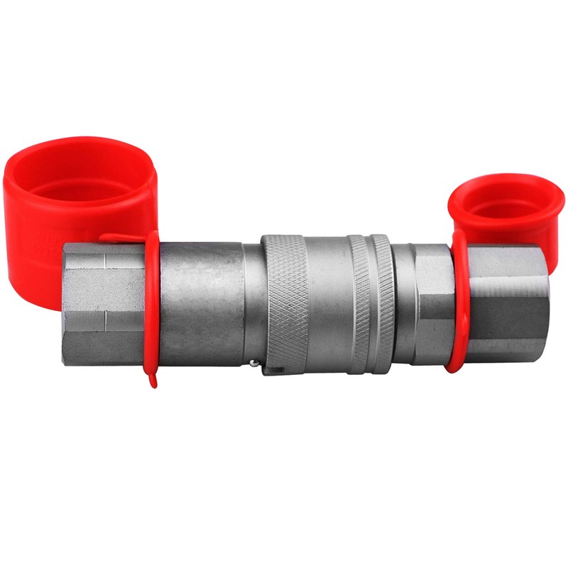 3/8" Flat Face Hydraulic Quick Connect Couplers/Couplings with Dust Caps,Hydraulic