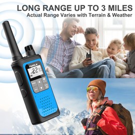 Rechargeable Walkie Talkies Long Range, 4 Pack Walkie Talkies for Adults NOAA Weather Alert, 2 Way Radio 22 FRS Channel with 1800mAh Li-ion Battery Charger USB-C Cable VOX for Hiking Cruises Camping