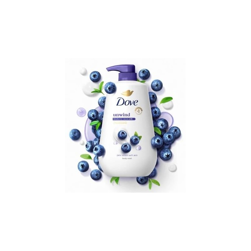 Dove Body Wash Mora Azul Blueberry Moon Milk 905