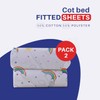Indus Textiles 2 Pack Cot Bed Fitted Sheets Easy Care
