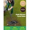 Lawn Leveling Rake, 17x10 Lawn Leveler Garden Tool, Heavy Duty