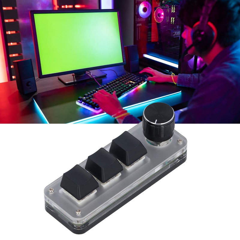 Custom Keypad 3 Key 1 Knob Mini Mechanical Keypad with
