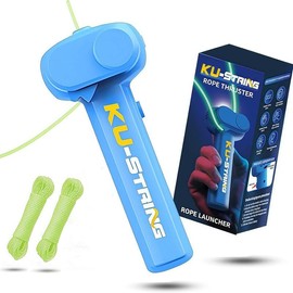 Night-Ready Tactical Rope Launcher - Glow in the Dark Spinner with Neon Blue LED, Durable Outdoor Game Gear for Teens & Shooting Sport Fans Fun Portable - Color: Pink+Green