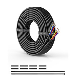 NAOEVO 18 Gauge Wire 4 Conductor Electrical Wire, 18 AWG Stranded PVC Cord, 12V Low Voltage/Tinned Copper/Flexible Cable for Automotive Wiring, Lamp Cord, Marine Cable (15FT)