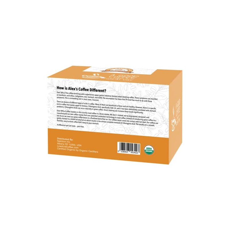 Alex's Low Acid Organic Coffee K-Cups (12 Servings) - French