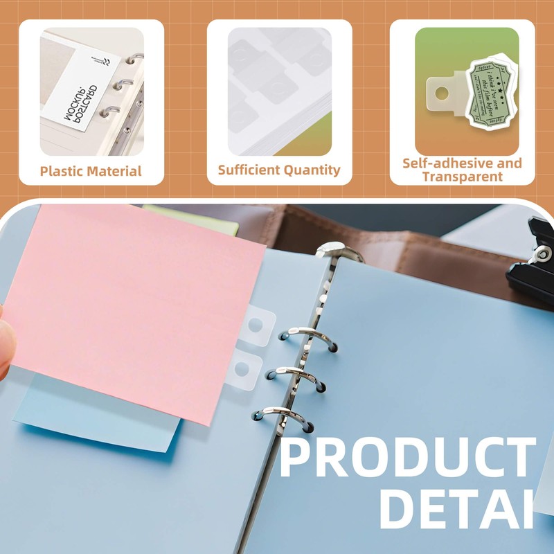 500PCS Clear Binder Hole Reinforcement Stickers, Self-Adhesive Hole Punch Reinforcement