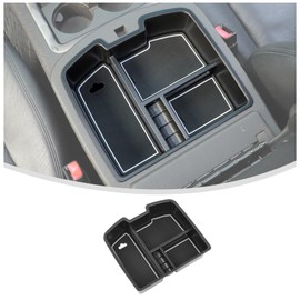 Linskip Full Center Console Organizer Tray Compatible with 2007-2014 Chevy Avalanche Suburban Tahoe Silverado 1500 2500hd 3500hd & GMC Sierra Yukon, Armrest Storage Tray, Interior Accessories