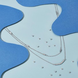 UNICRAFTALE Approx. 200 Pieces Column Spacer Beads 1.5 mm Hole Stainless Steel Beads Loose Beads 3 mm Diameter Metal Beads for Jewellery Necklaces Bracelets Stainless Steel Colour