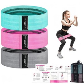 Yostyle Bandas de Resistencia para Ejercicio, 3 Niveles de Ligas de Resistencia Elásticas de Tela, Resistance Bands Multifuncional para Ejercicios en 