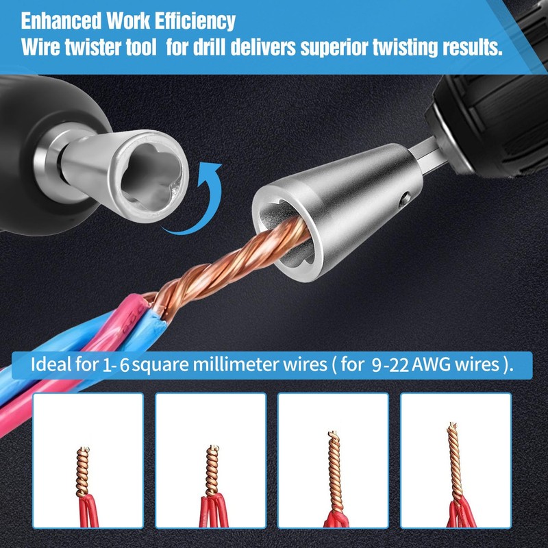 Wire Twister Tool for Drill, 2025 Upgrades Wire Nut Twister