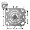 LONGRUNFORU 6" X 2" Swivel Caster Yoke, Zinc Plated Steel