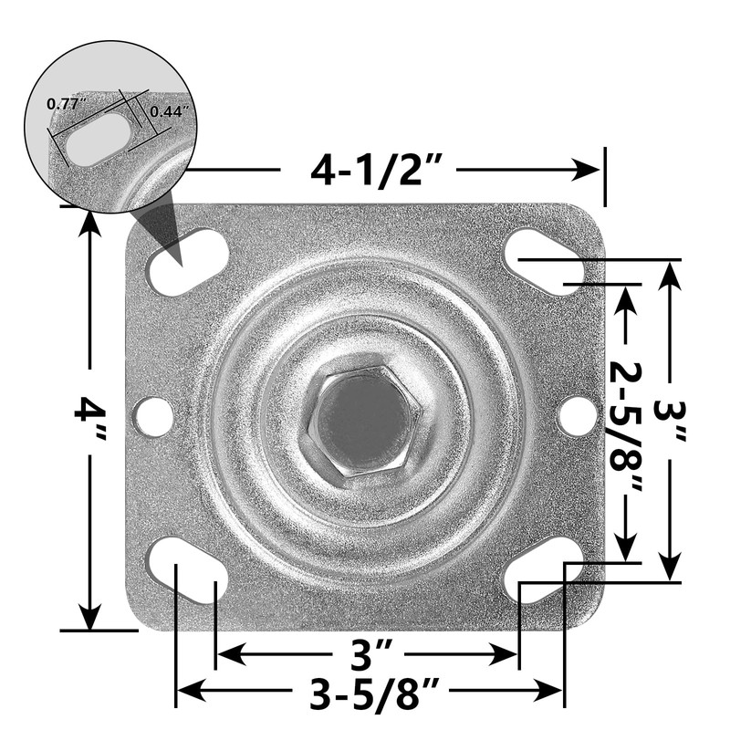 LONGRUNFORU 6" X 2" Swivel Caster Yoke, Zinc Plated Steel