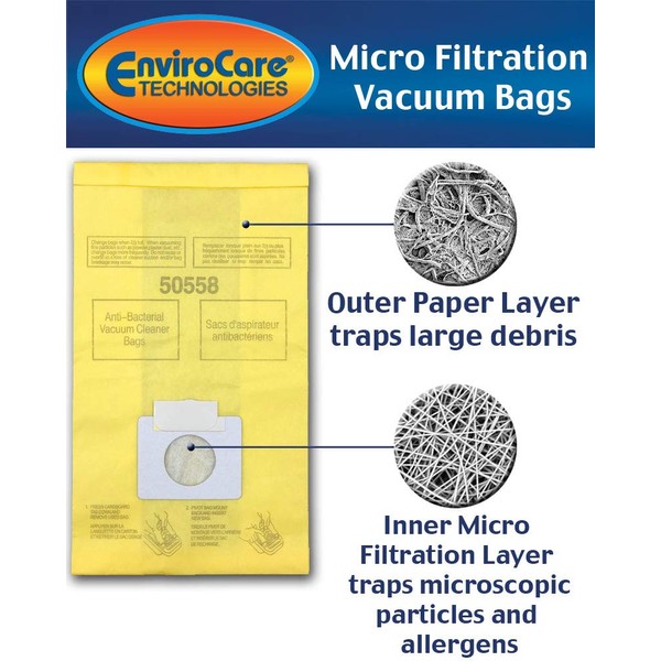 EnviroCare Replacement Micro Filtration Vacuum Cleaner Dust Bags Designed to Fit Kenmore Canister Type C or Q 50555, 50558, 50557 and Panasonic Type C-5 27 Pack