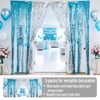 Extra Wide Blue Silver Foil Fringe Curtains, 9.9x6.5ft Birthday Decorations