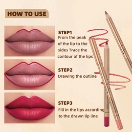 Matte Lipstick and Lip Liner Set - 12 Smooth, Long-Lasting Colors for High Pigment, Natural Makeup. Creamy and Plumping Lip Pencils - Perfect for Precise and Defined Lip Looks